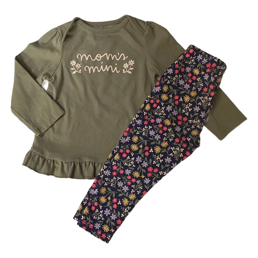 Moms Mini 3 Piece Set, Long sleeve Top and Flower Pants & Headbow Size 18 M - Picture 2 of 7